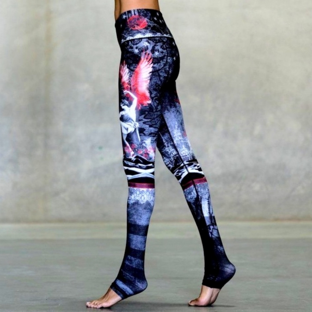 Niyama Sol Bad Moon Rising Full Length Yoga Legging Tights Size Small